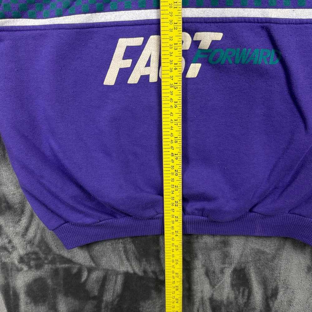 Unbranded Sweatshirt XL Purple Fast Forward Vintage 90s Checkerboard Graphic - Picture 2 of 6